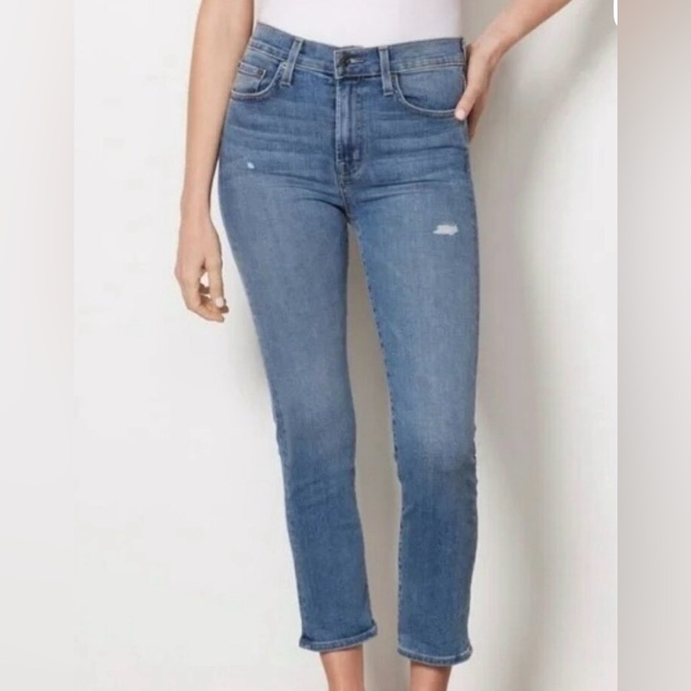 Edwin Elin Straight Leg Crop Jeans Light Distress Size 27